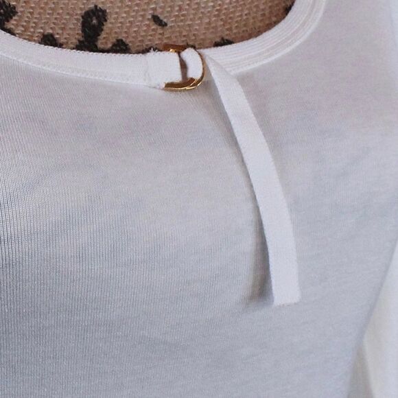 Ralph Lauren Black Label Scoop Neck Long Sleeve Top in White Size Large - Picture 3 of 8